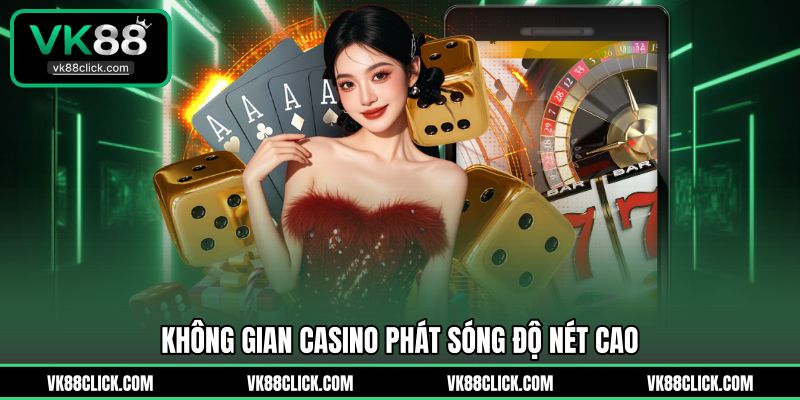 Không gian casino với nhiều bàn cược hấp dẫn